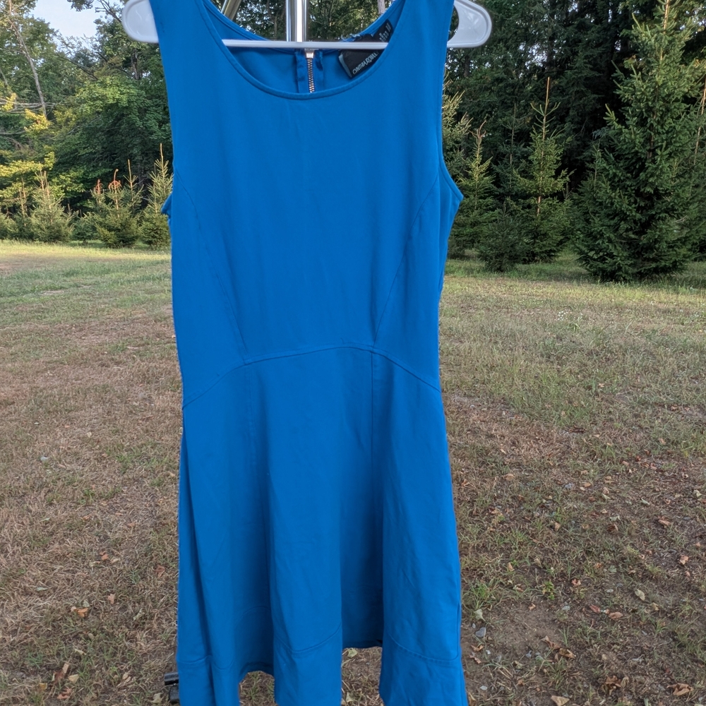 Elegant Blue Sleeveless Dress